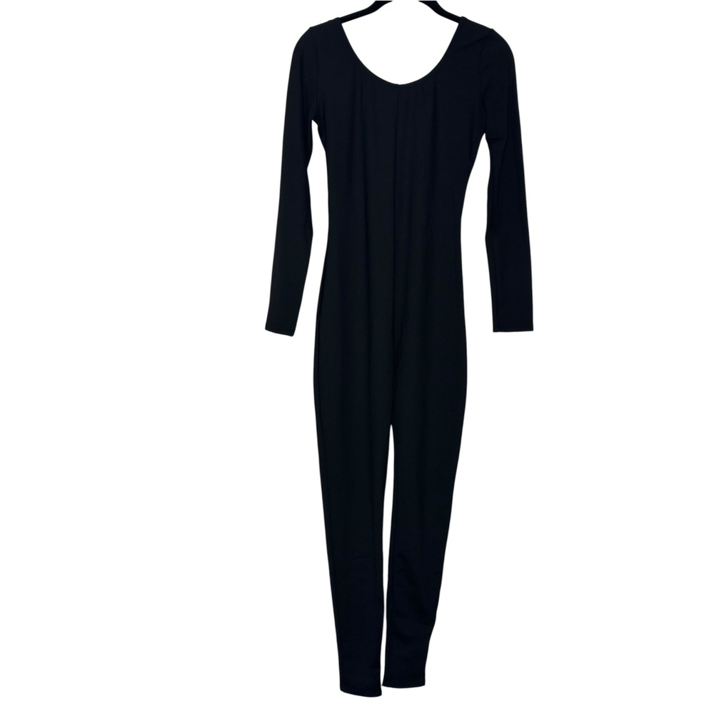 NEW Capezio Long Sleeve Unitard Large Black Scoop Neck Dance Gymnastics NWT
